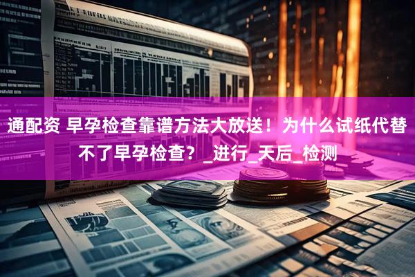 通配资 早孕检查靠谱方法大放送！为什么试纸代替不了早孕检查？_进行_天后_检测